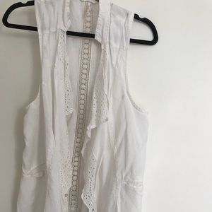Free People White Vest crochet Size Medium